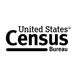 Logo of the United States Census Bureau featuring the text 'United States Census Bureau'.